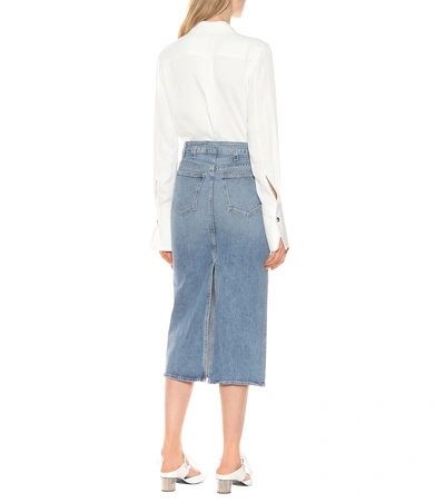 Shop Proenza Schouler Denim Midi Skirt In Blue