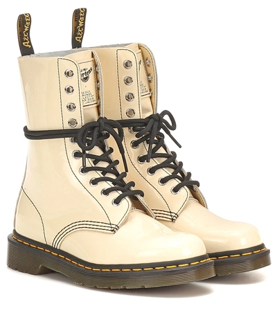 Shop Marc Jacobs X Dr. Martens Leather Ankle Boots In Beige