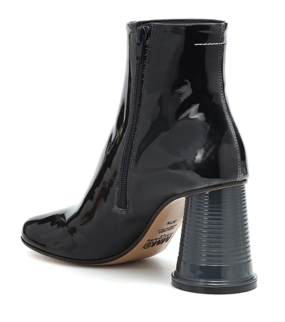 Shop Mm6 Maison Margiela Patent Leather Ankle Boots In Black