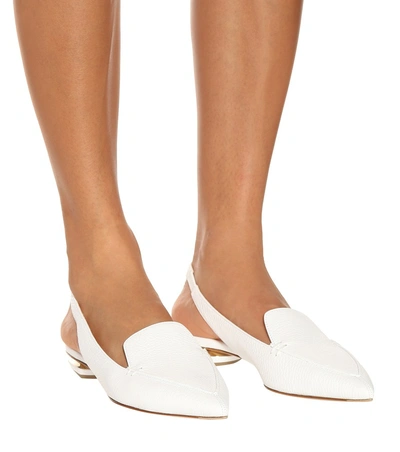 Shop Nicholas Kirkwood Beya Leather Slingback Slippers In White