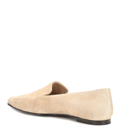 Shop The Row Minimal Suede Loafers In Beige