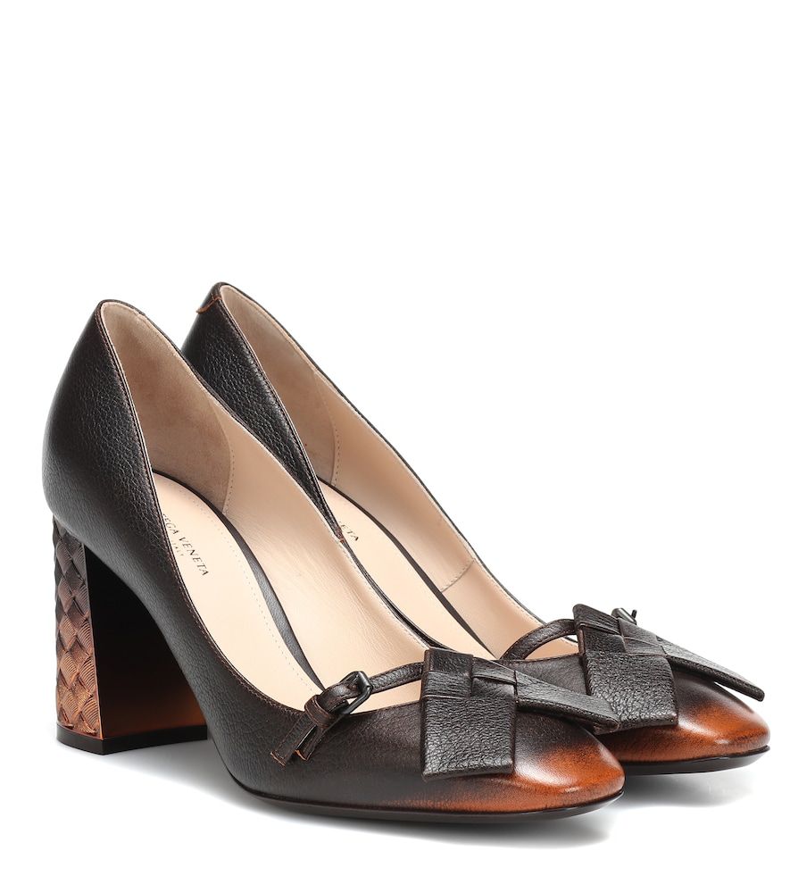 netted bottega heels
