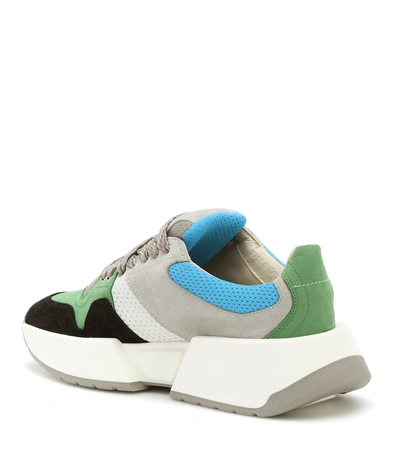 Shop Mm6 Maison Margiela Paneled Suede Sneakers In Multicoloured