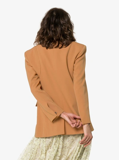 Shop Chloé Single-breasted Wool Blend Blazer In 207 Pottery Brown