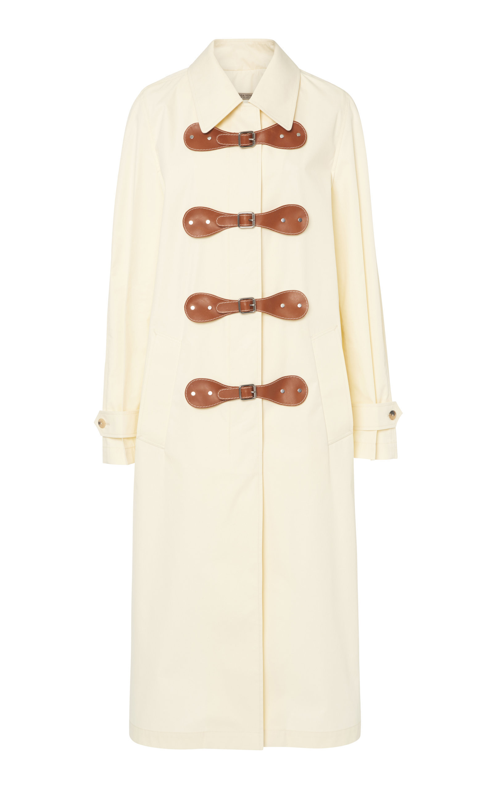Bottega Veneta Two-tone Leather Coat In White | ModeSens