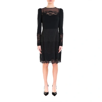 Shop Dolce & Gabbana Lace Sheer Dress In Black