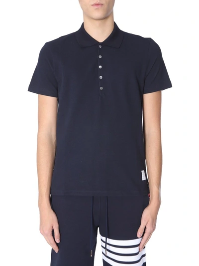 Shop Thom Browne Striped Polo Shirts In Blue