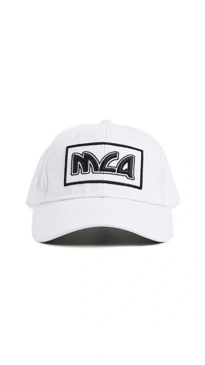 Shop Mcq By Alexander Mcqueen Metal Logo Baseball Cap In White/black