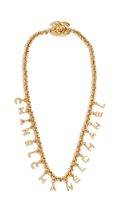 Letters Charm Necklace In Gold