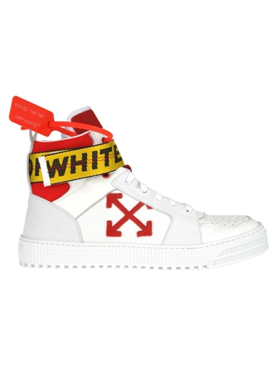 Shop Off-white Off White Industrial Belt High Top In White + Red