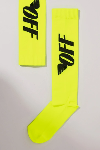 Shop Off-white Fluorescent Socks In Yellow/black