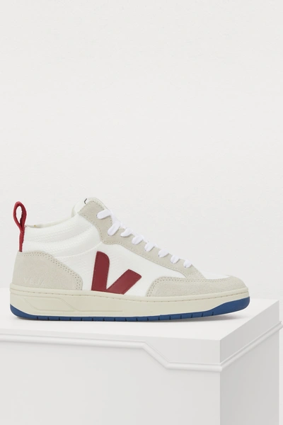 Shop Veja Roraima B-mesh Sneakers In White/marsala