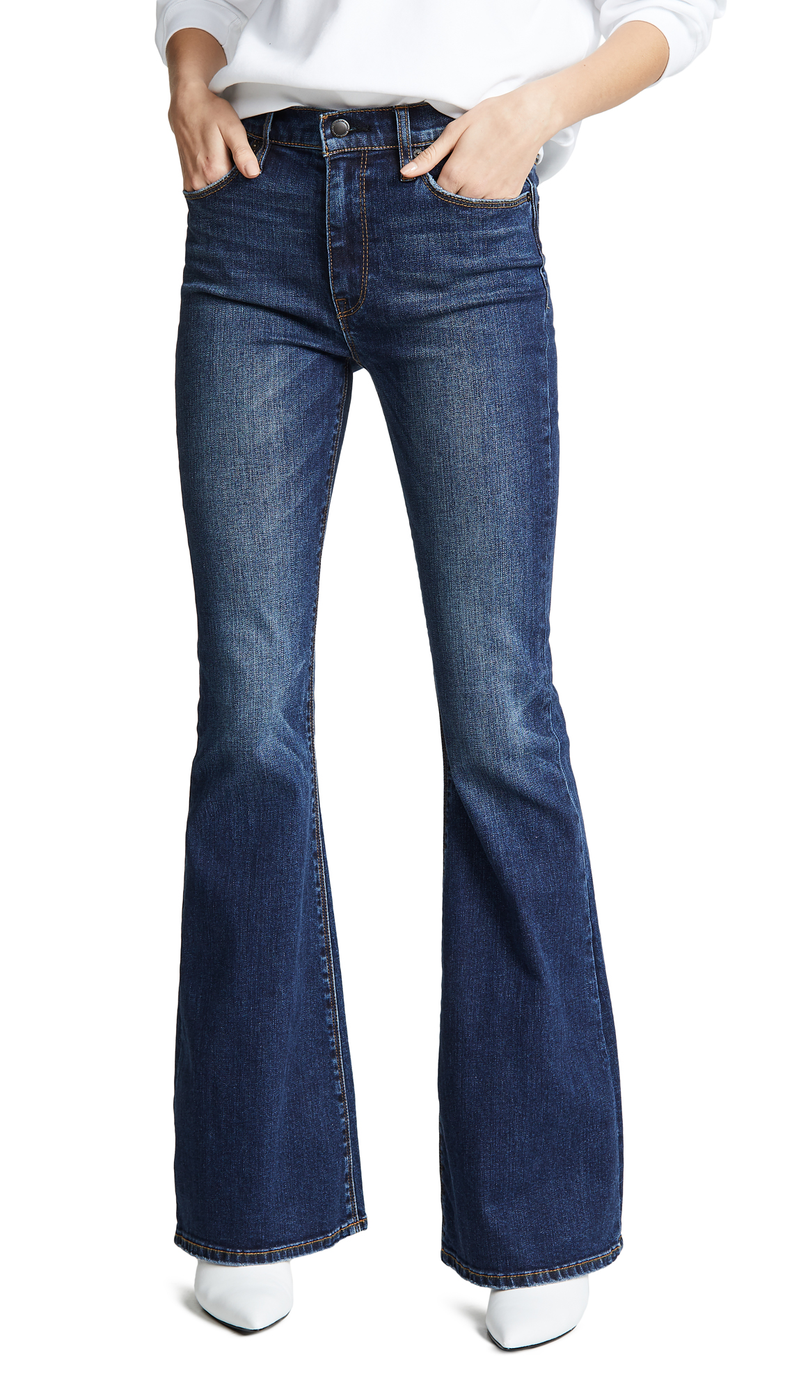 hudson high rise flare jeans