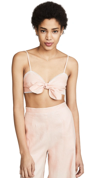 Shop Miguelina Tilly Bra Top In Rosewater