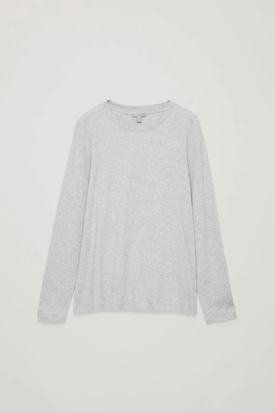 Shop Cos Straight-hem Long-sleeved Top In Grey