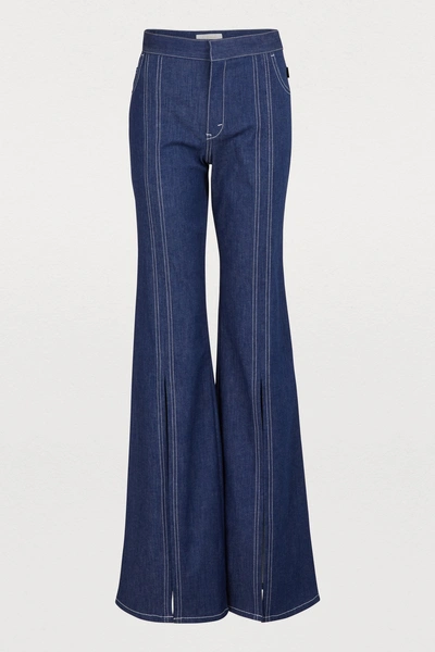 Shop Chloé Flared Jeans In Blue