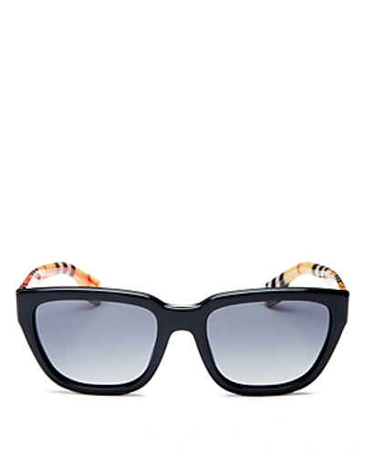 Shop Burberry Women's Polarized Square Sunglasses, 54mm In Black/gray