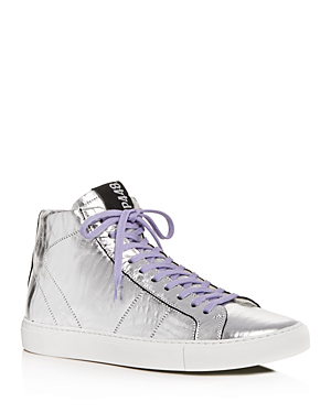 p448 metallic high top sneaker