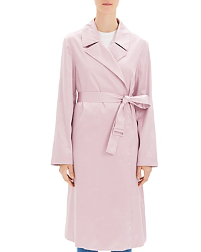 Shop Theory Clean Trench Coat In Pink Lilac