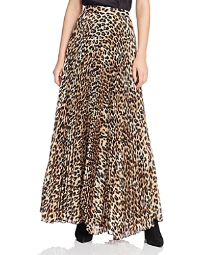 Shop Alice And Olivia Alice + Olivia Katz Metallic Leopard Print Pleated Maxi Skirt In Spotted Leopard Multi