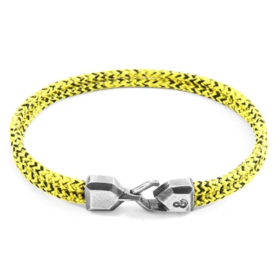 Shop Anchor & Crew Yellow Noir Cromer Silver And Rope Bracelet