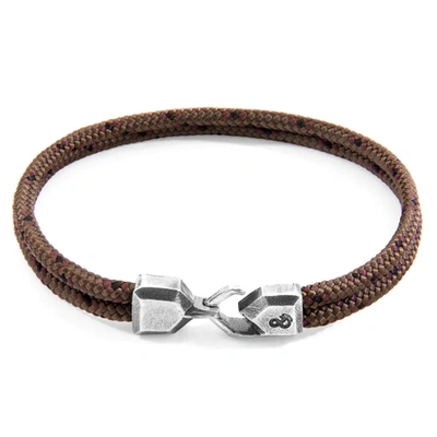 Shop Anchor & Crew Brown Cromer Silver And Rope Bracelet