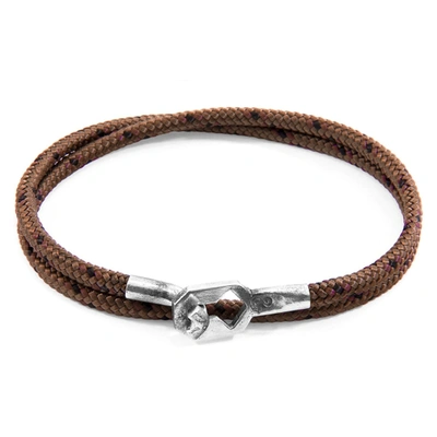 Shop Anchor & Crew Brown Tenby Silver And Rope Bracelet