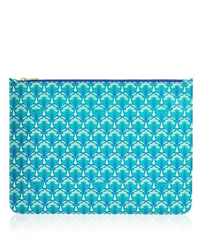 Shop Liberty London Large Pouch In Iphis Canvas In Green
