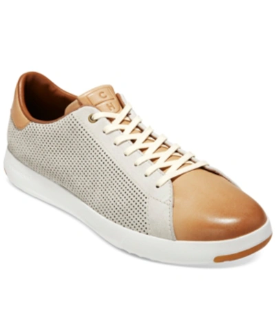 Shop Cole Haan Men's Grandpro Tennis Sneakers Men's Shoes In Ivory Suede Perf / Vachetta