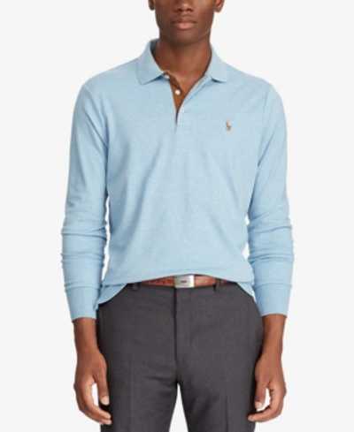 Shop Polo Ralph Lauren Men's Classic-fit Long Sleeve Soft-touch Polo In Modern Blue Heather