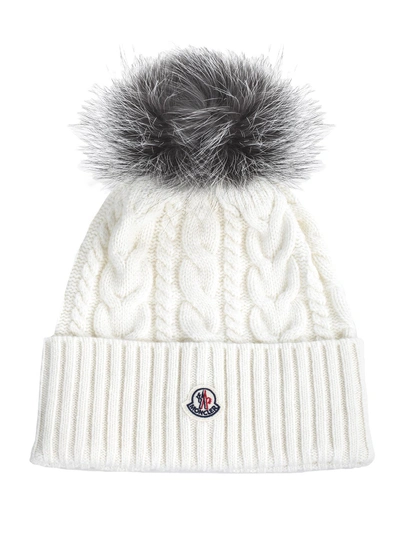 Shop Moncler Hat In Bianco