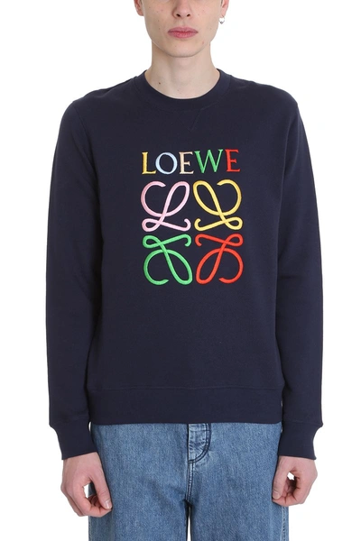 Shop Loewe Blue Cotton Sweatshirt