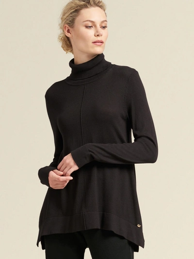Shop Donna Karan Trapeze Turtleneck Sweater In Black