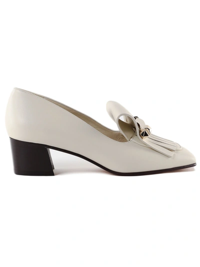Shop Valentino Uptown Loafers In Light Ivory