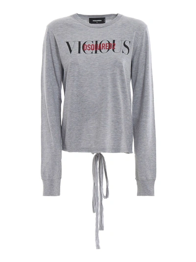 Shop Dsquared2 Vicious Print Sweatshirt In M Grey Melange