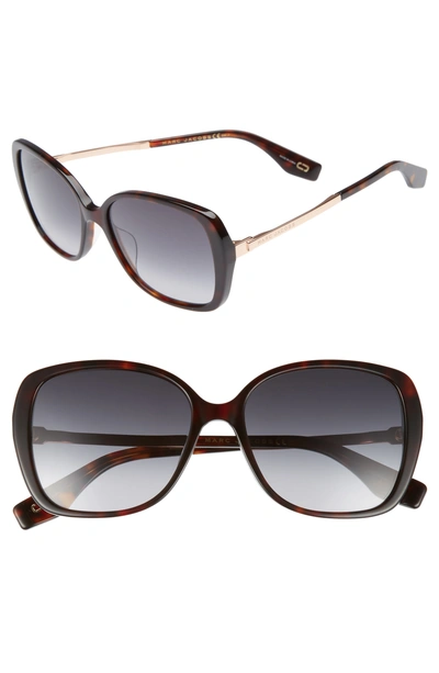 Shop Marc Jacobs 56mm Sunglasses - Dark Havana