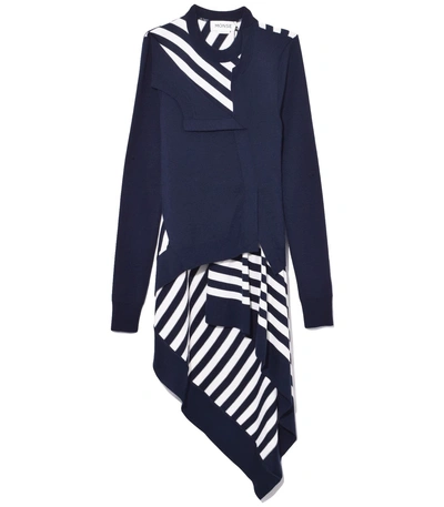 Shop Monse Navy Striped Twisted Cardigan With Flare