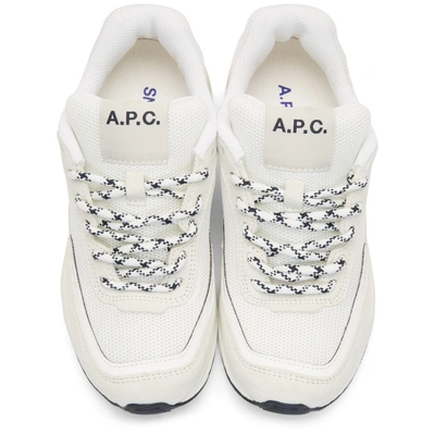 Shop Apc A.p.c. White Mesh Sneakers In Aab Blanc