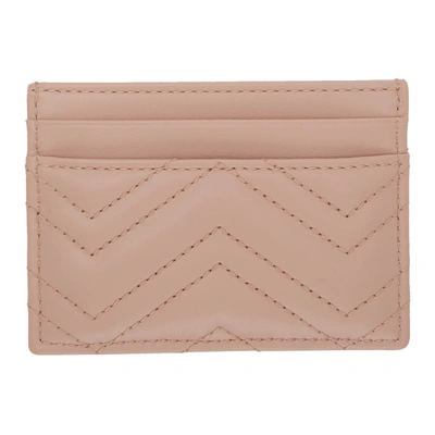 Shop Gucci Pink Gg Marmont Card Holder