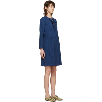 Shop Apc Indigo Poppy Dress