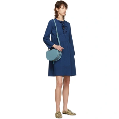 Shop Apc Indigo Poppy Dress