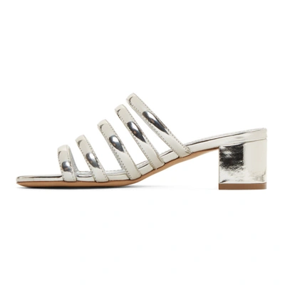 Shop Mansur Gavriel Silver Multi Strap Sandals
