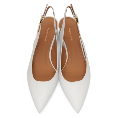 Shop Mansur Gavriel White Slingback Heels