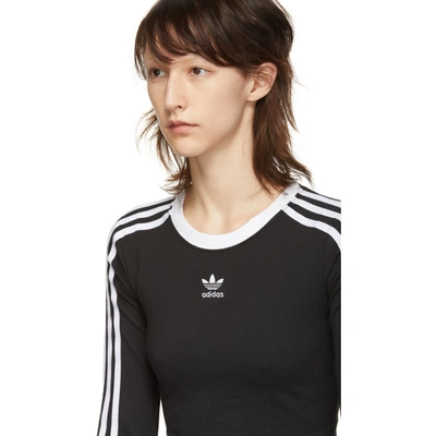 Shop Adidas Originals Black Cropped Long Sleeve T-shirt