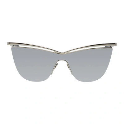 Shop Saint Laurent Silver Cat-eye Sl 249 Sunglasses In 003 Silver