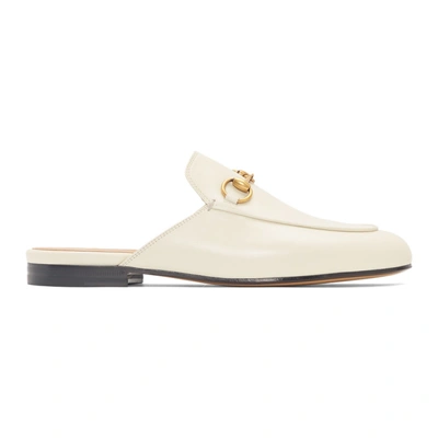 Shop Gucci Off-white Princetown Slip-on Loafers In 9022 White