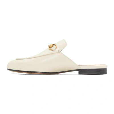 Shop Gucci Off-white Princetown Slip-on Loafers In 9022 White