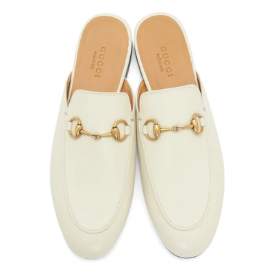 Shop Gucci Off-white Princetown Slip-on Loafers In 9022 White