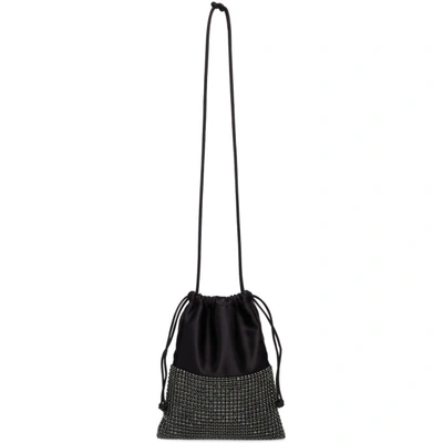 Shop Alexander Wang Black Mini Satin Rhinestone Ryan Dust Bag In 001 Black