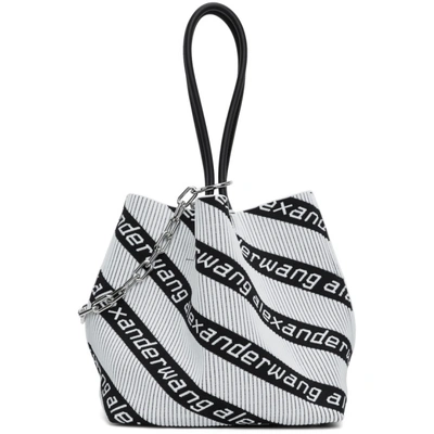 Shop Alexander Wang Black And White Jacquard Roxy Tote In 995 Blk/wht